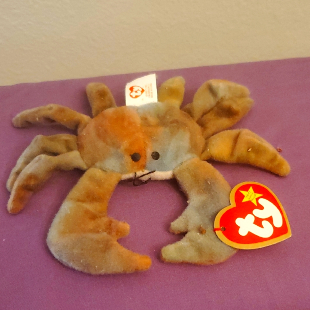 Vintage Ty Plush Claude the Crab with Brown and Tan Hues